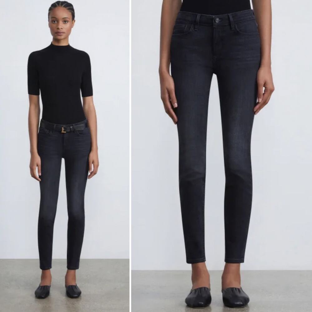 L148 Denim Lafayette 148 Mercer Skinny Jeans Washed Onyx size 26